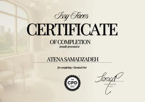 Chemical peel certification — trained specialist at Unveil TFS